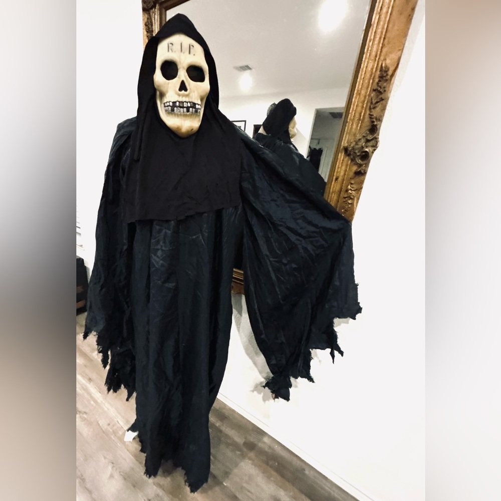 Vintage Scary Ghoul Ghost Black Grim Reaper Death Halloween Costume